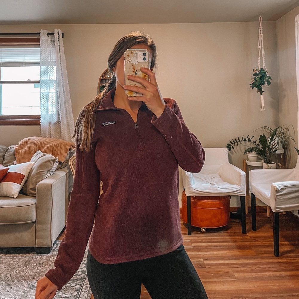 Better sweater Patagonia quarter zip maroon red